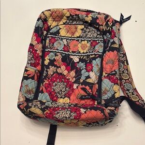 Vera Bradley Red and Orange Backpack Vibrant Floral Design